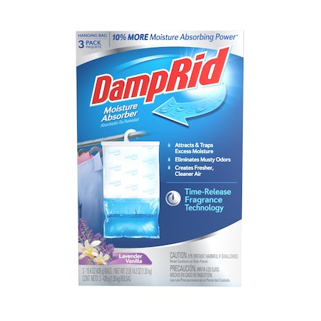 Damprid DampRid Hanging Moisture Absorber Lavender Vanilla Scent 15.4 oz 3 pk FG83LVSB